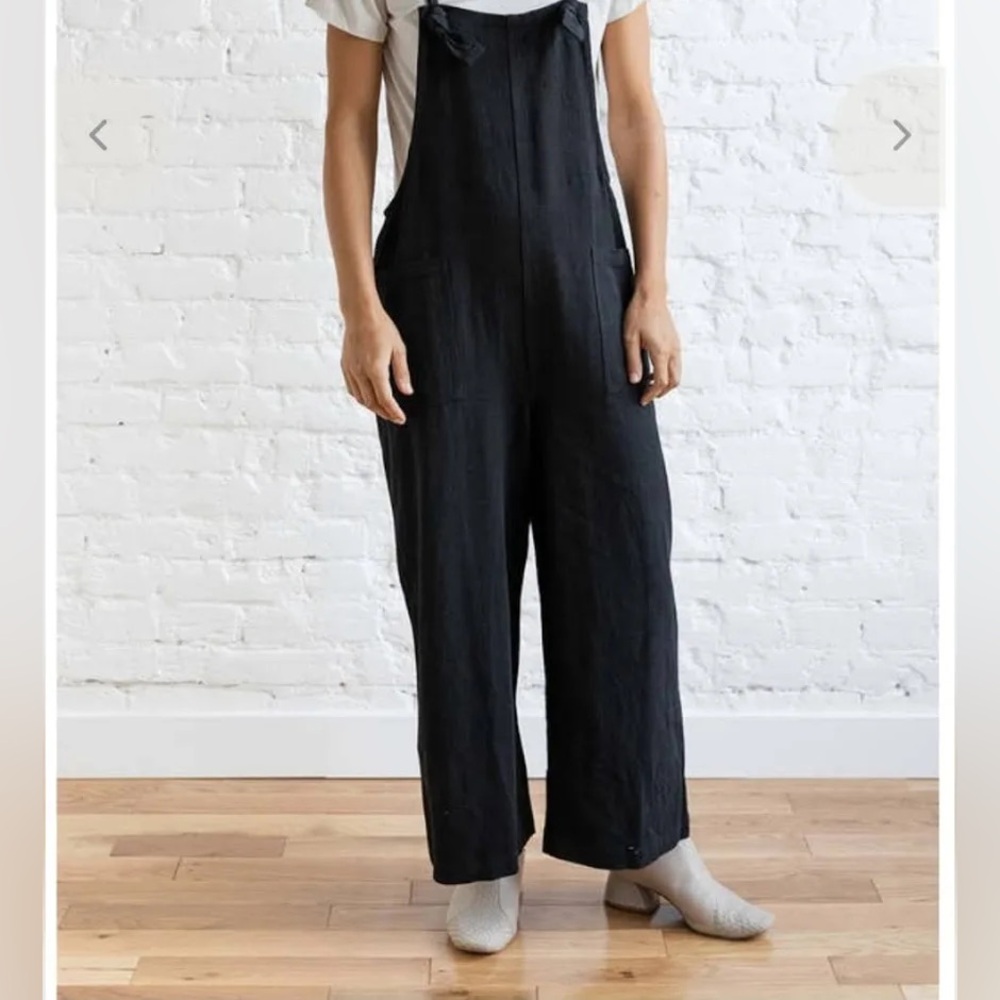Women's Black Denim Overalls